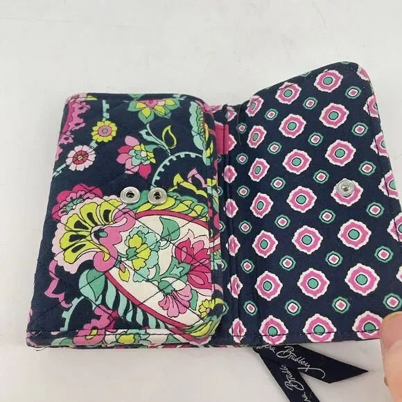 Vera Bradley Floral Zip Card Case Wallet Coin Purse Multicolor 5.5” - Picture 6 of 9